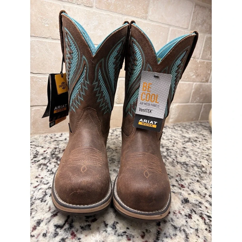 Ariat Women's Anthem VentTek‎ Composite Toe Turquoise Work Boot 6.5B NWT Western